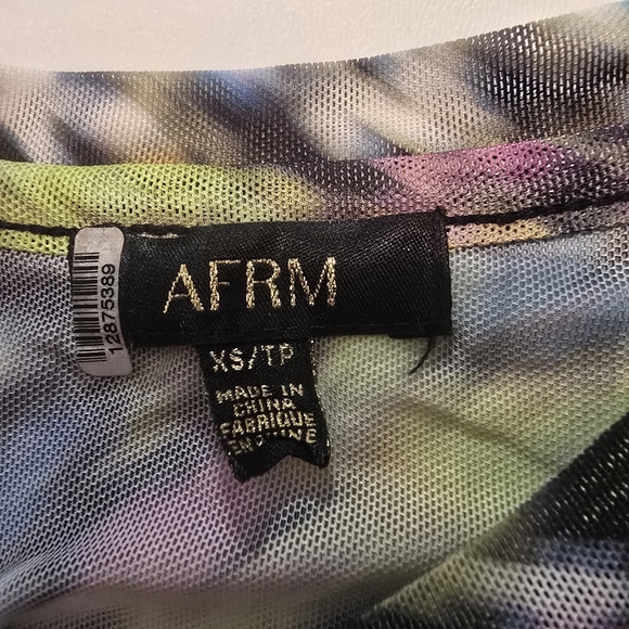 AFRM Kaylee Crewneck Long Sleeve Top In Multicolored Crew Neck Size XS - Picture 5 of 12